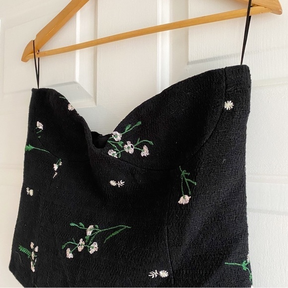 Zara Embroidered Textured Corset Floral Bustier - Picture 7 of 11